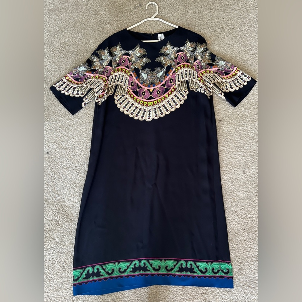 ETRO Printed Short-Sleeved Dress Sz 46(IT)/10 (US) Dream Catcher Medallion Print